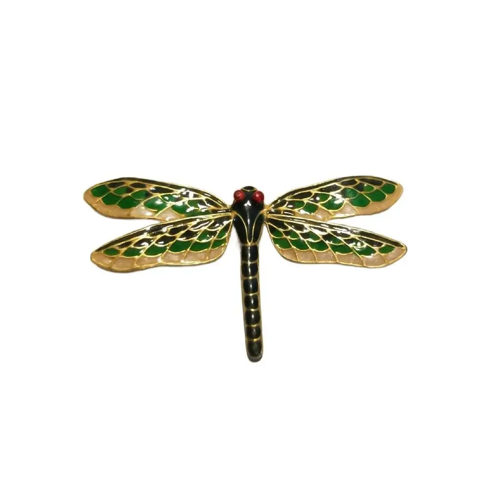 Vintage Enamel & Crystal Dragonfly Brooch 2.25" Wide, Chrysler Museum - Picture 2 of 8
